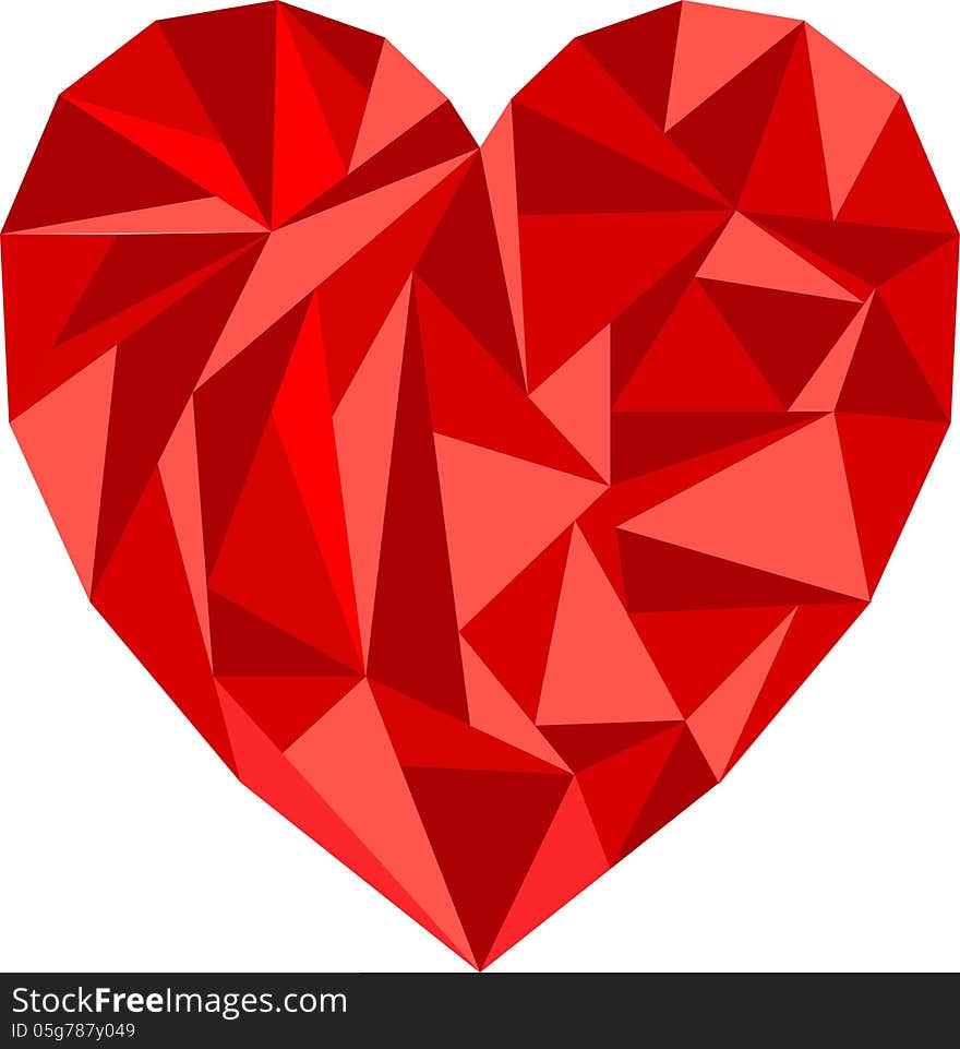 Colorful illustration of polygonal heart. Colorful illustration of polygonal heart.