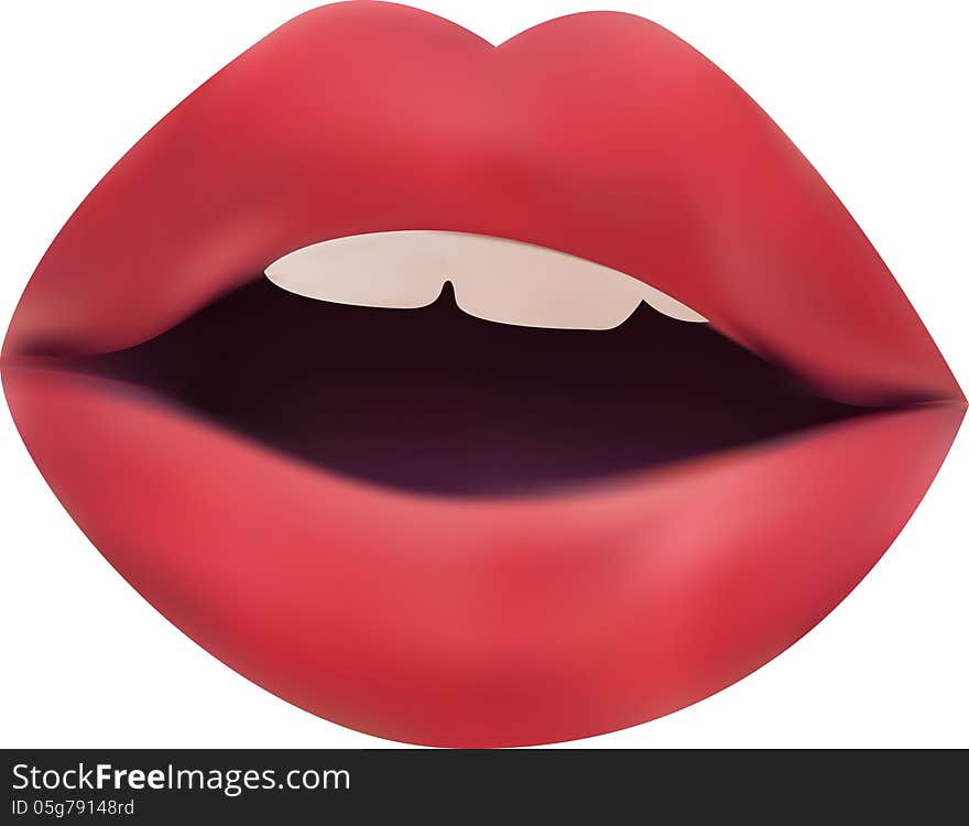 Gradient illustration of woman lips.