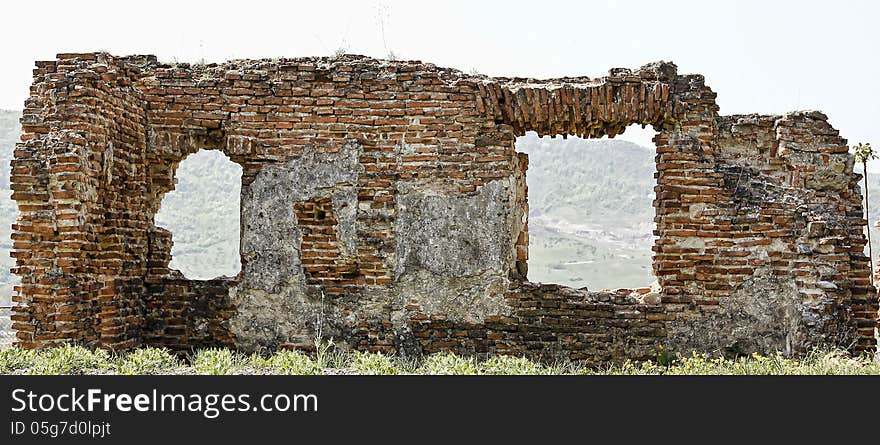 Ancient wall ruin in Moldavia, Romania