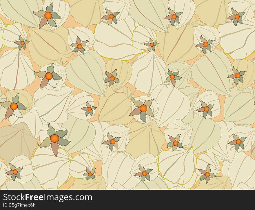 Autumn floral seamless pattern