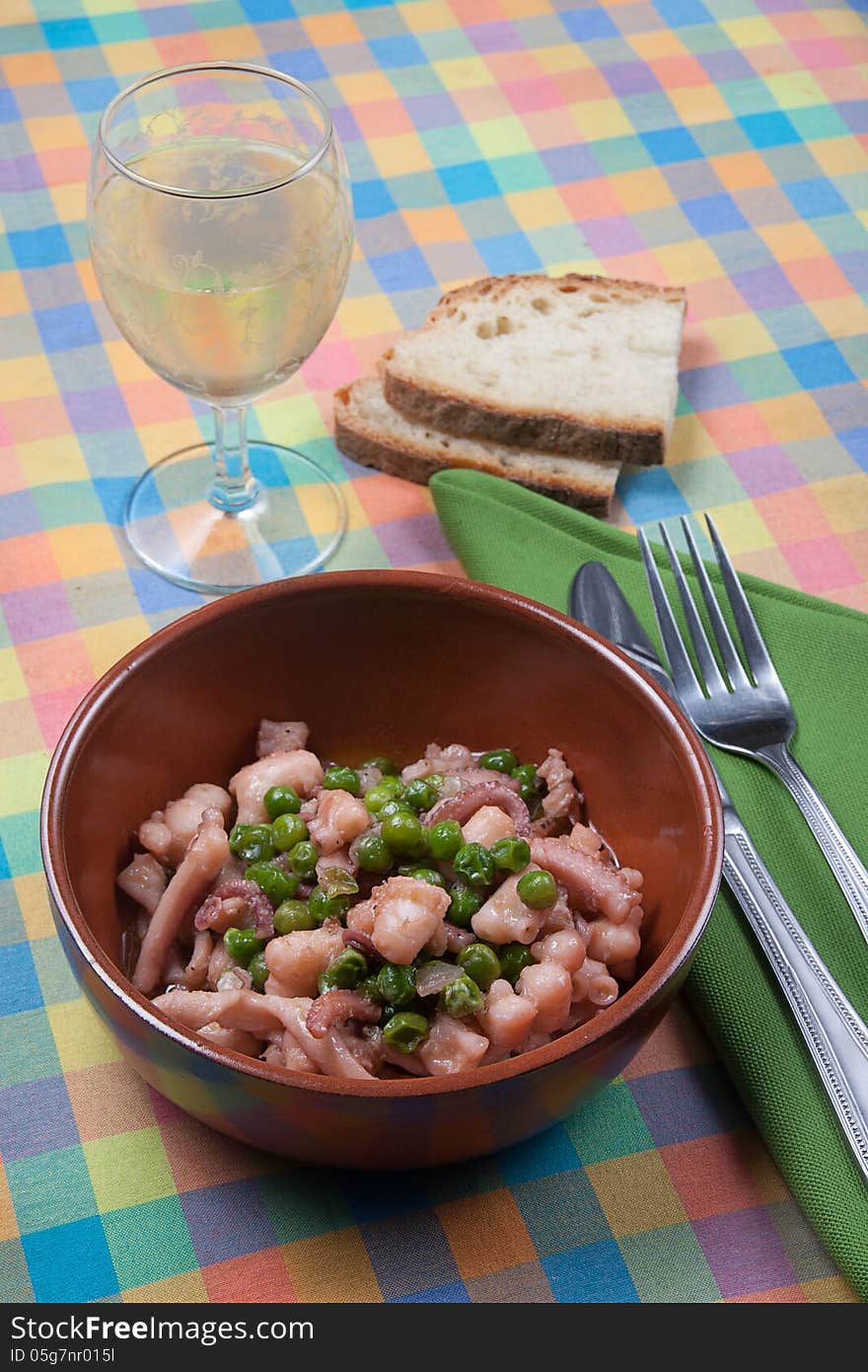 Octopus With Green Peas