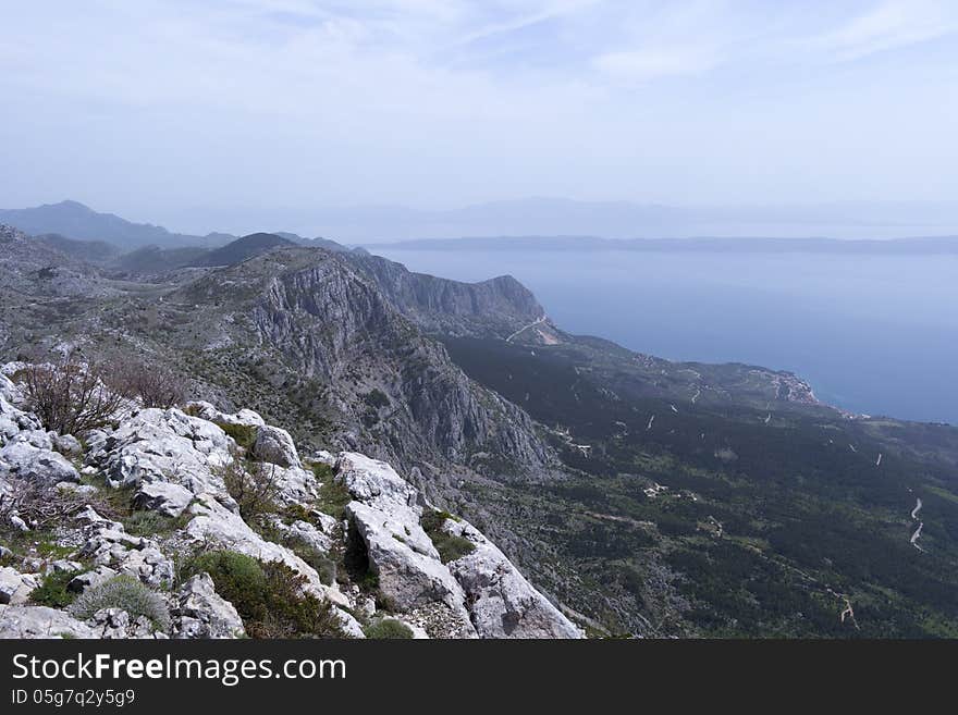 A beautiful view from mountain Biokovo. A beautiful view from mountain Biokovo