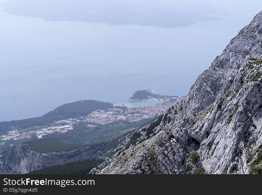 A beautiful view from mountain Biokovo. A beautiful view from mountain Biokovo