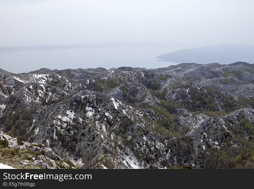 A beautiful view from mountain Biokovo. A beautiful view from mountain Biokovo