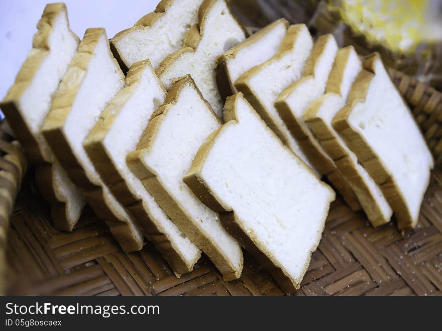 Slice of bread in a basket