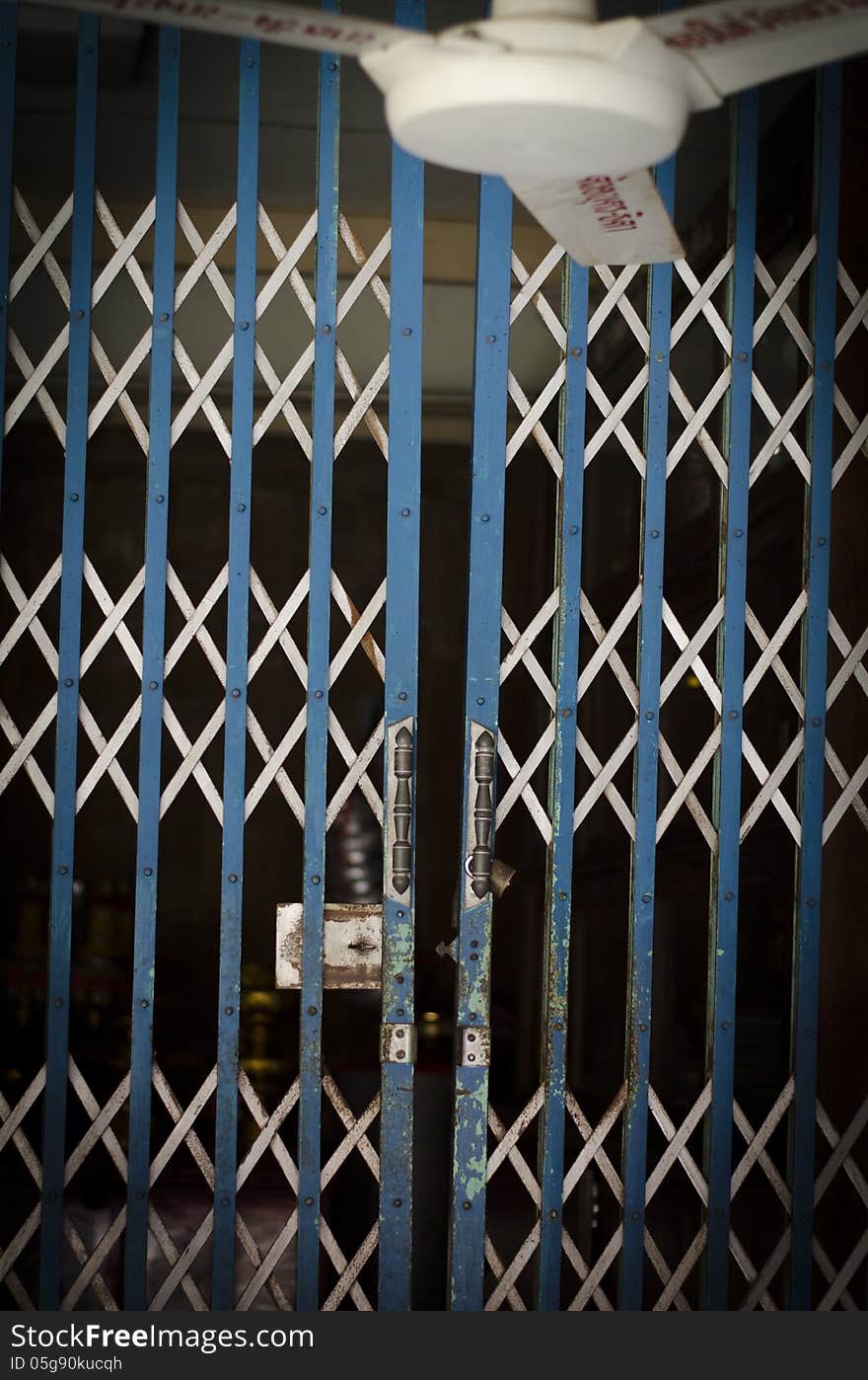 Old iron door in the temple