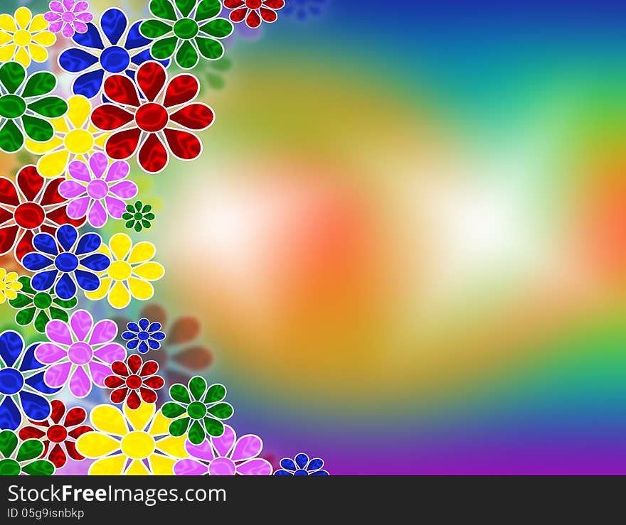 Flowers on bright background