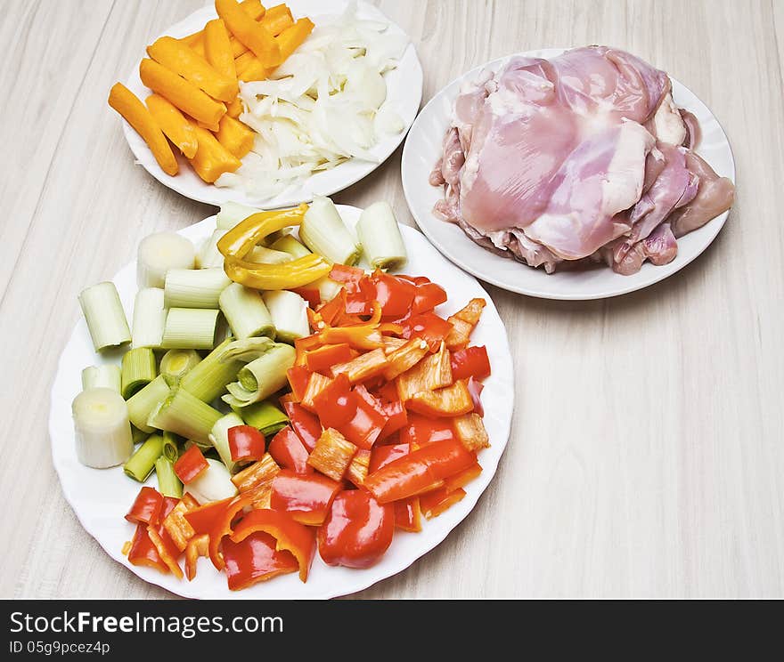 Preparation fried chicken