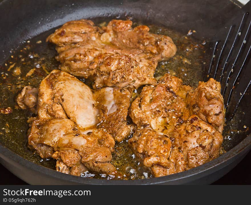 Preparation fried chicken