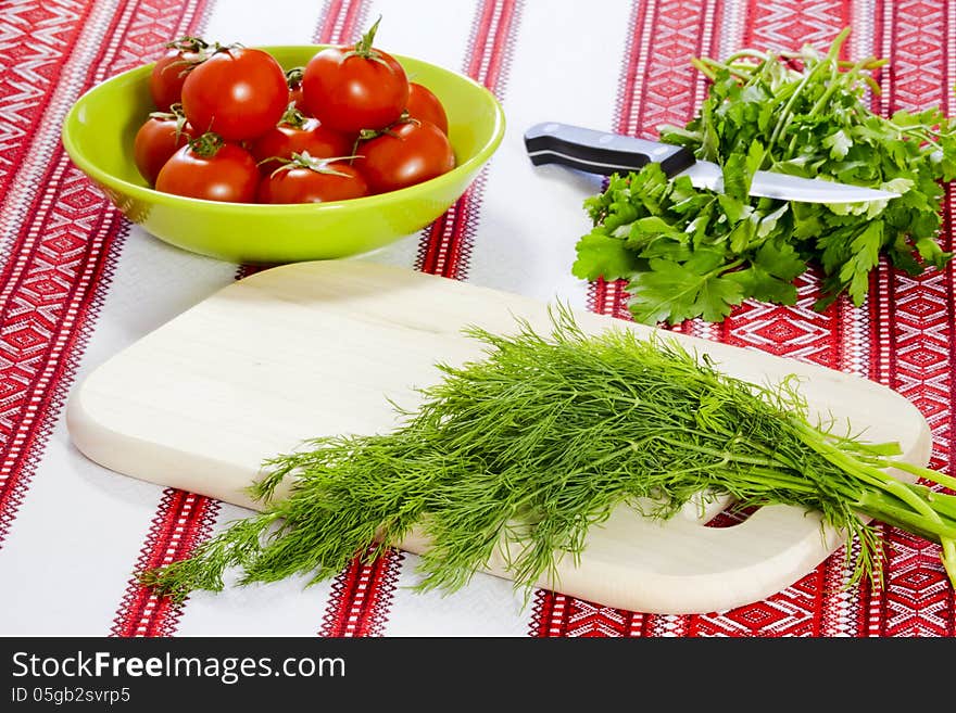 Dill And Parsley And Tomatoes