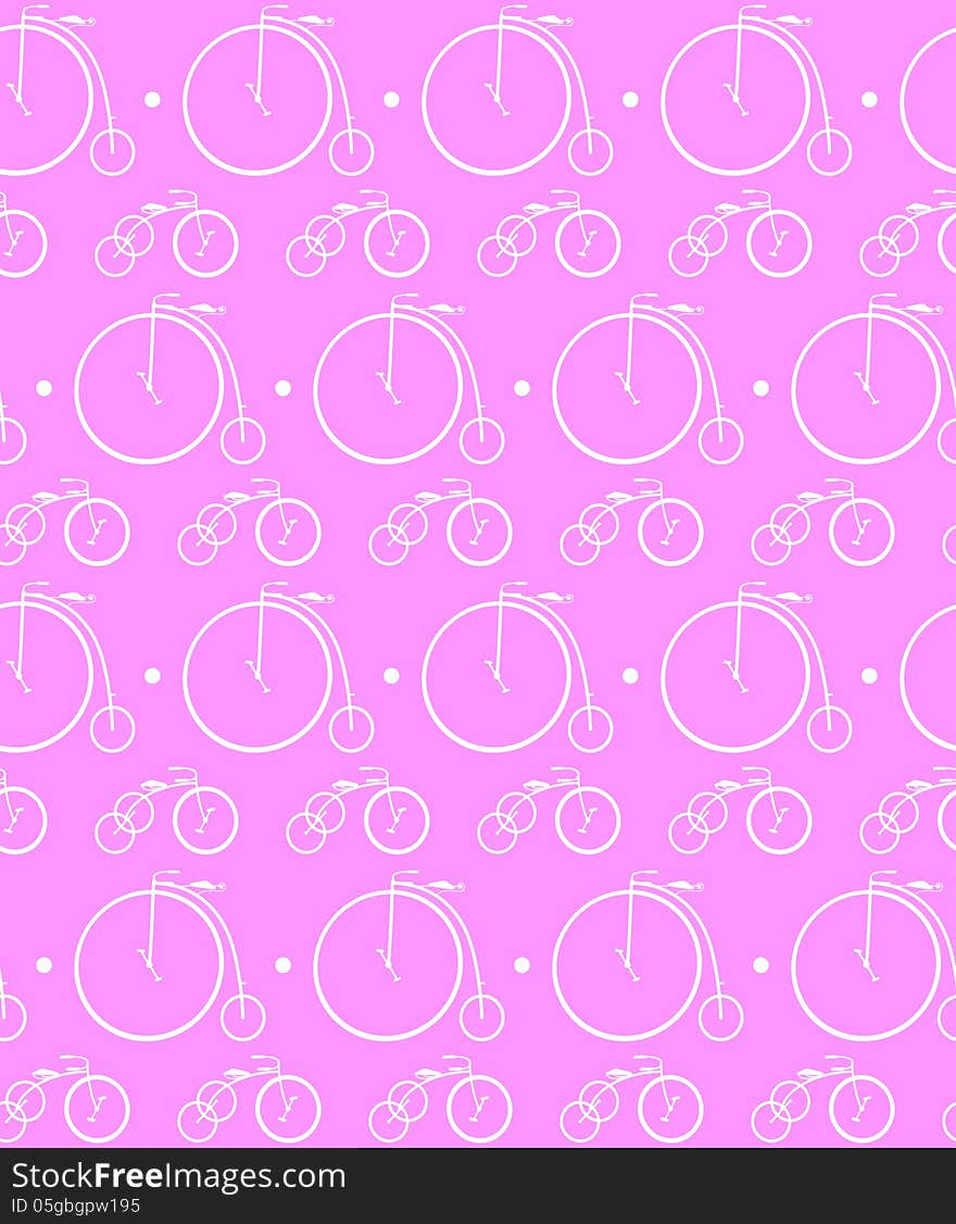 Abstract seamless pattern made of two types of retro bicycles. Abstract seamless pattern made of two types of retro bicycles