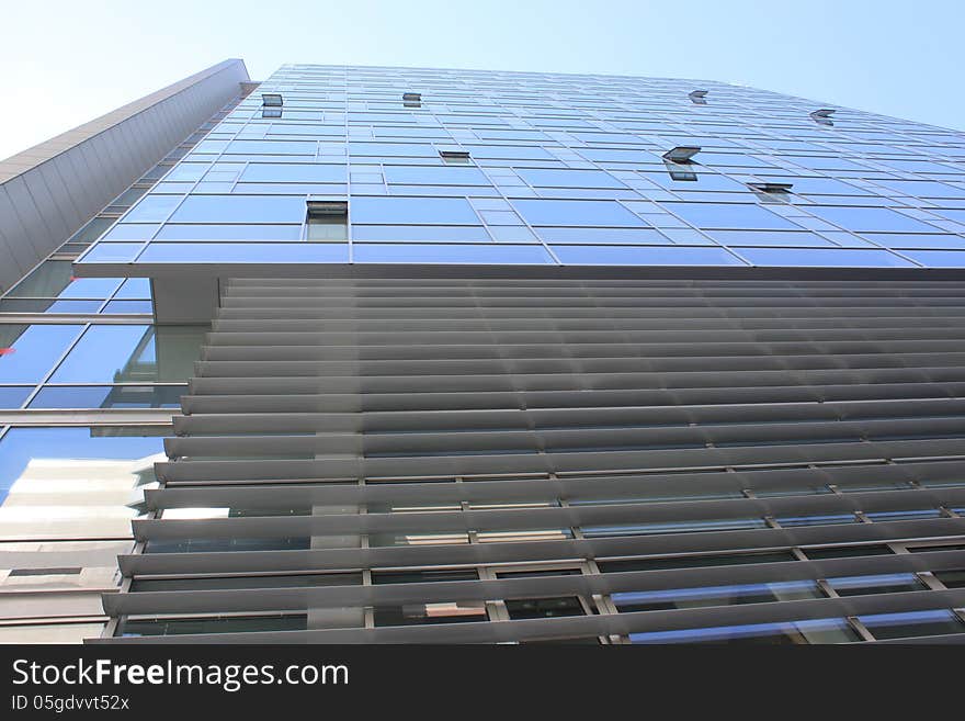 Modern building seen from the bottom up