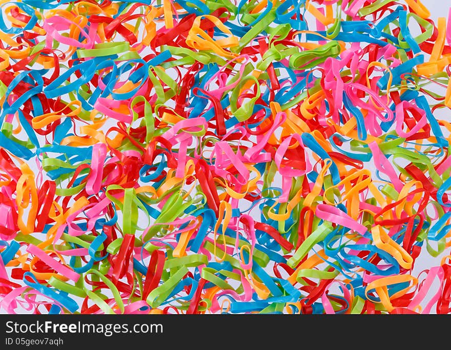 Multi Coloured Elastic Bands Background