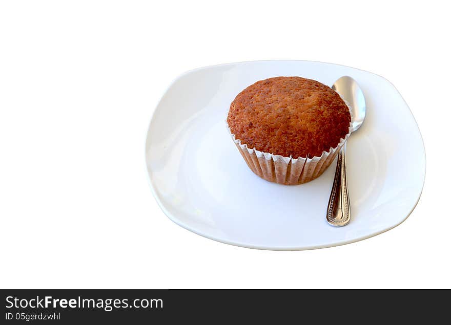 Banana cake isolated on white background. Banana cake isolated on white background.