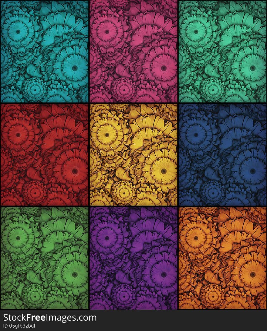 Background pattern created from a composite photo of flowers. Background pattern created from a composite photo of flowers.