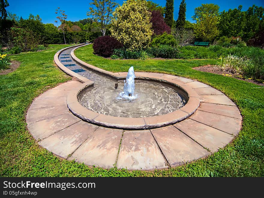 Fountain in botanical garden