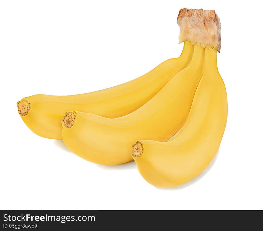 Bunch Of Bananas Isolated On White Background.