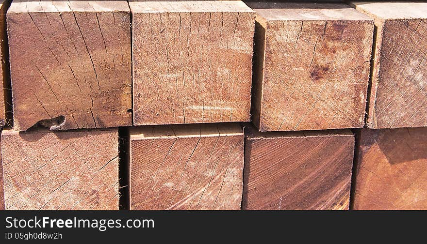 Stack of lumber in a factory