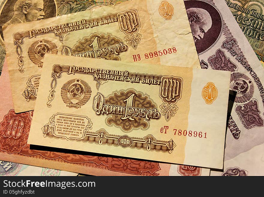 Old paper money of the Soviet Union. Old paper money of the Soviet Union