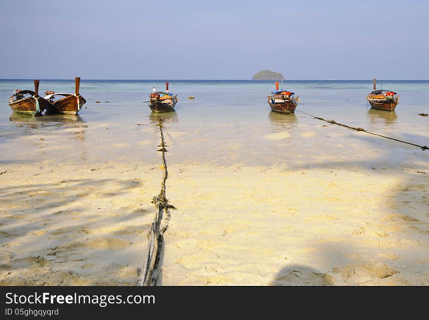 Fishing Boats At The Sea In Koh Lipe, Satun Province