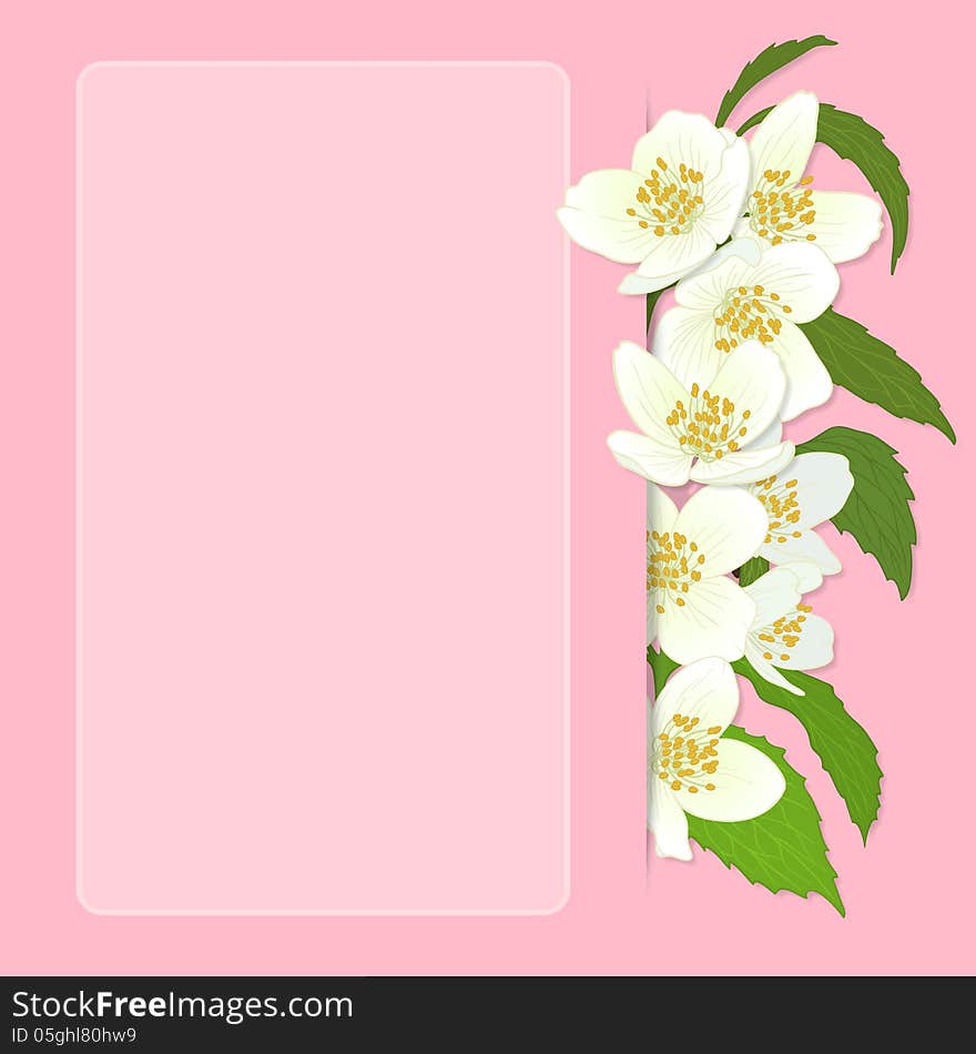 Vector illustration with cherry blossom for greeting card. Vector illustration with cherry blossom for greeting card.