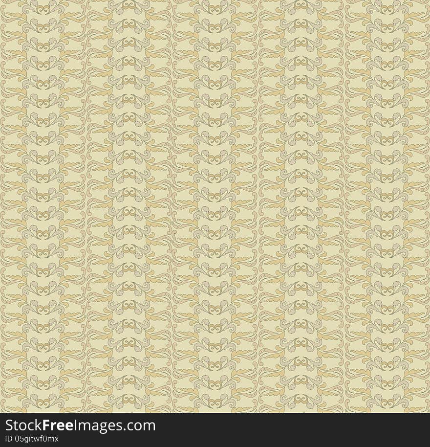 Floral seamless background. Abstract beige and brown floral geometric Seamless Texture