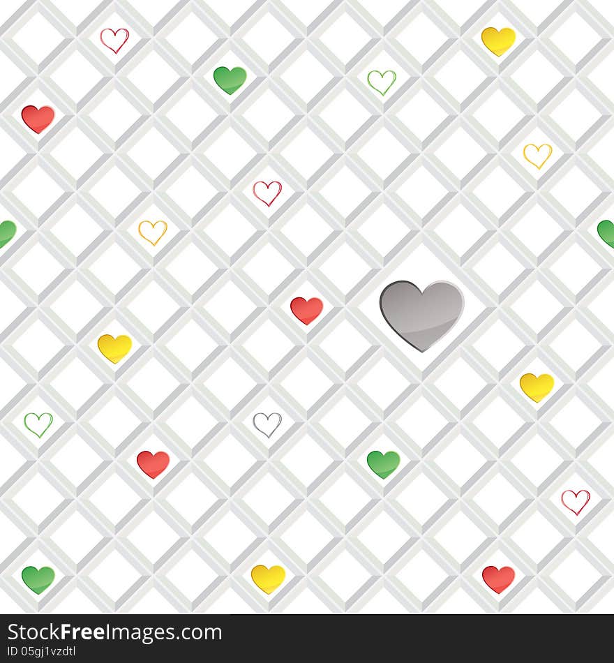 Love hearts seamless background. St Valentine day pattern. Abstract tiles texture. Love hearts seamless background. St Valentine day pattern. Abstract tiles texture.