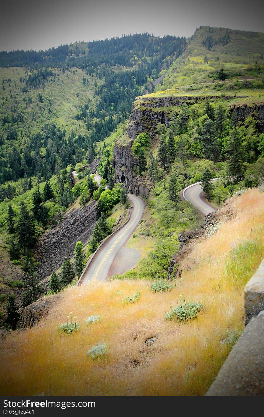 Curvy Mountain Road