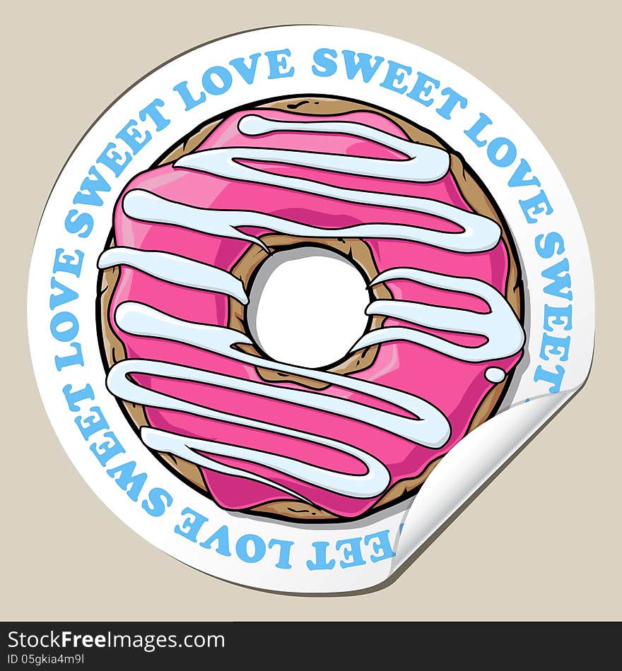 Sticker with donut.