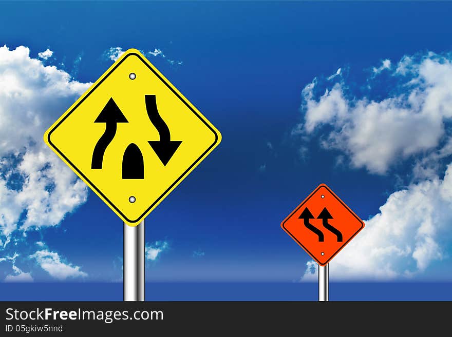 Traffic Sign vector over blue sky background