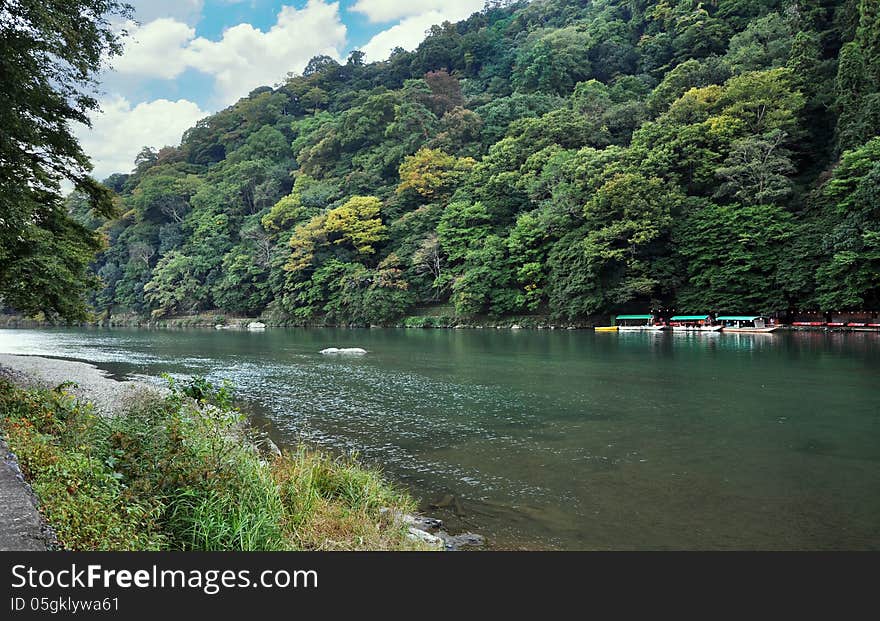 Beautiful landscape in Arashiyama,a touristic area in the north west part of Kyoto city Japan. Beautiful landscape in Arashiyama,a touristic area in the north west part of Kyoto city Japan