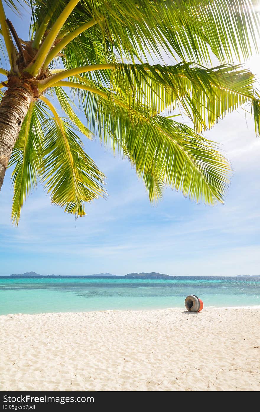 Beautiful White Beach And Blue Sky