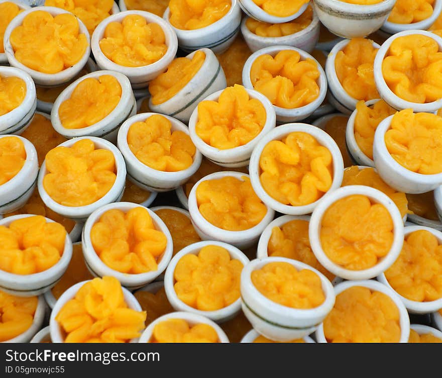 Thai Dessert ,thai Sweets ,made Of Bean ,coconut Milk And Egg