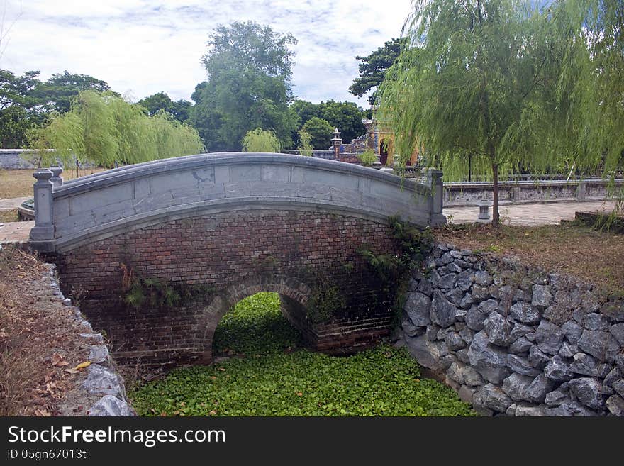 Complex of a Citadel in Hue, Vietnam. Citadel in Hue is enlisted in UNESCO’s World Heritage Sites.