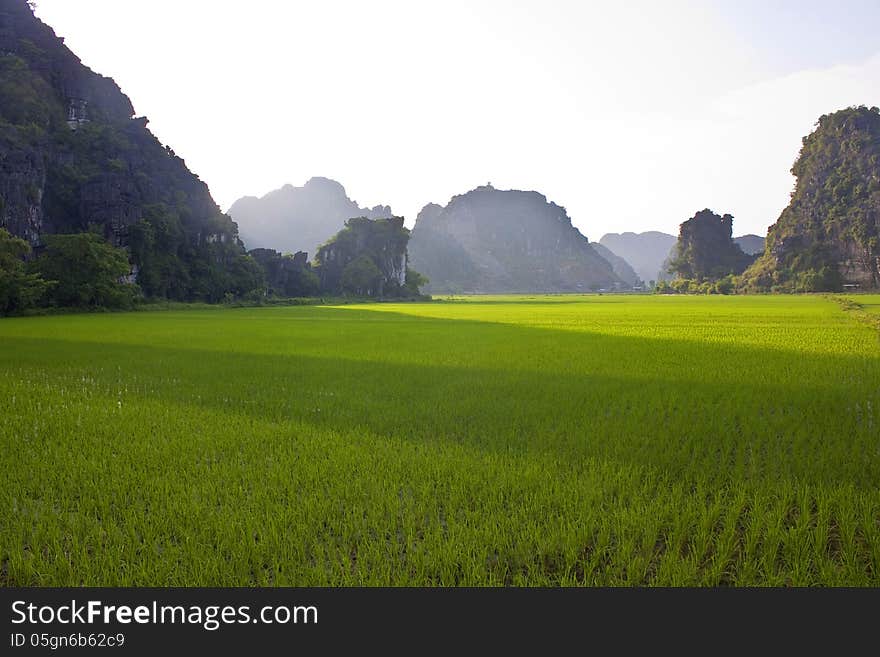 Vietnam limestone landscape near Ninh Binh