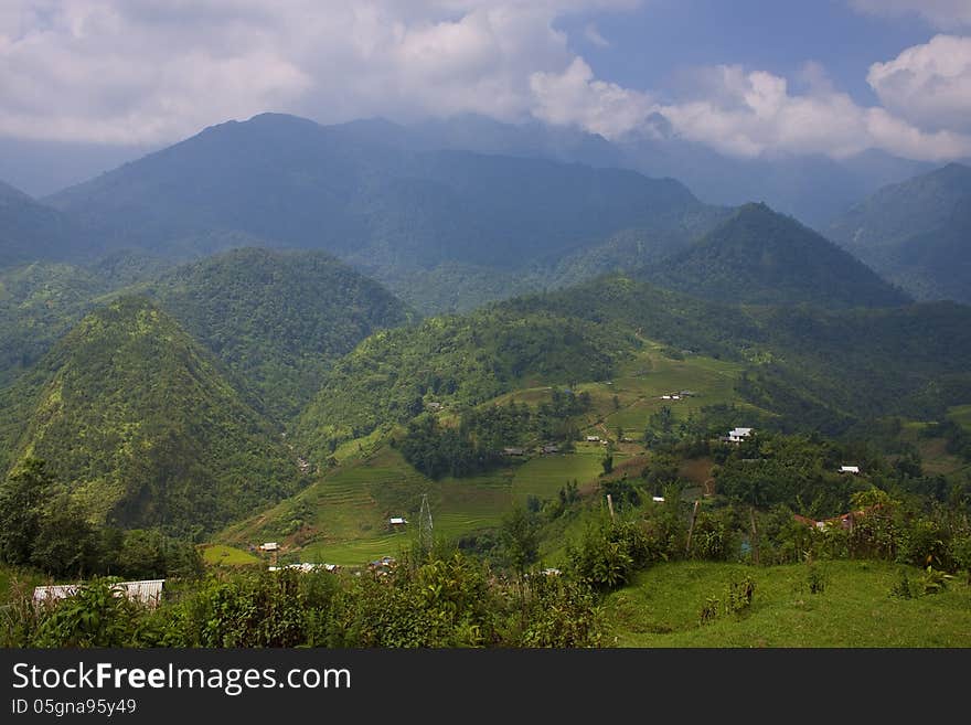 Countryside near Sapa in northern Vietnam