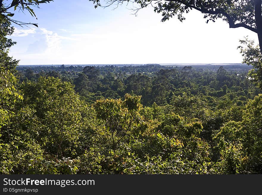 View of a countryside in Cambodia