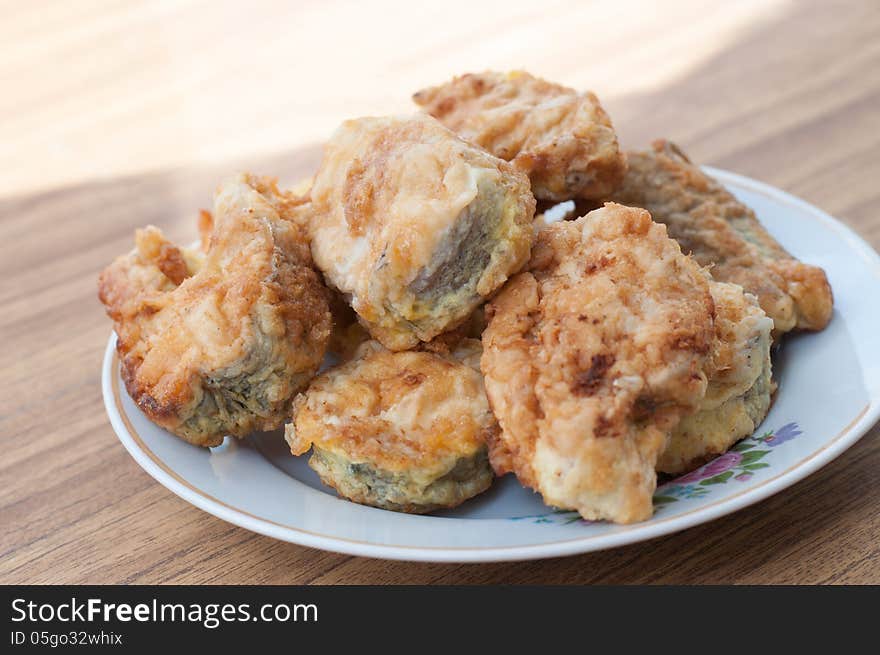 Fish fried on plate