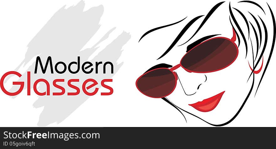 Stylish modern glasses. Icon for design