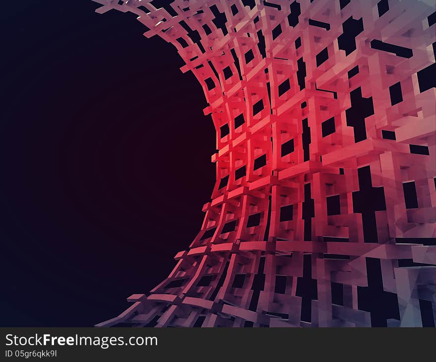 Bended red building construction wallpaper illustration