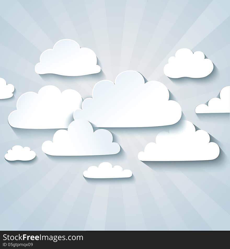 White clouds or speech bubbles for your text.