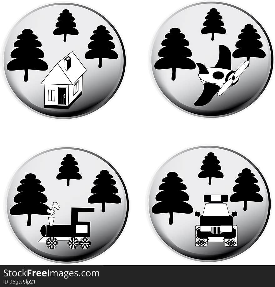 Environment icons on a white background