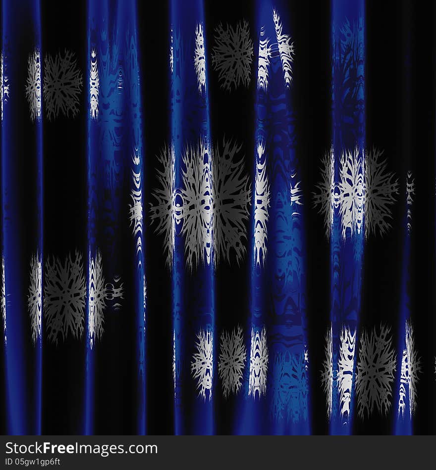 Curtain with snowflakes