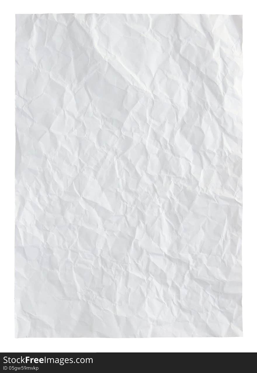 Crumpled Paper Isolated On White