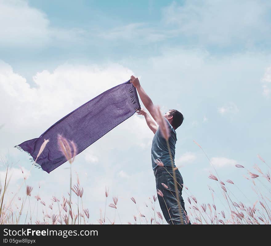 Man On Fields Part 2, Concept For Lifestyle Background