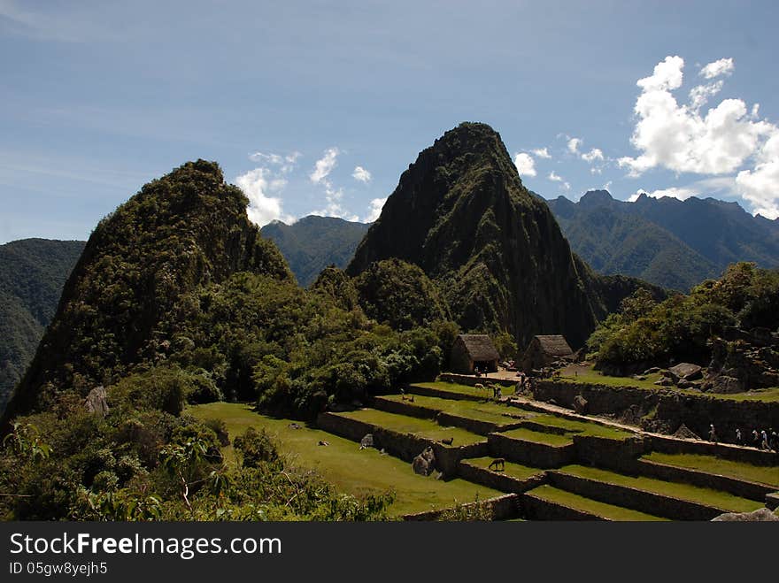 Machu Picchu View Over Farming Terraces