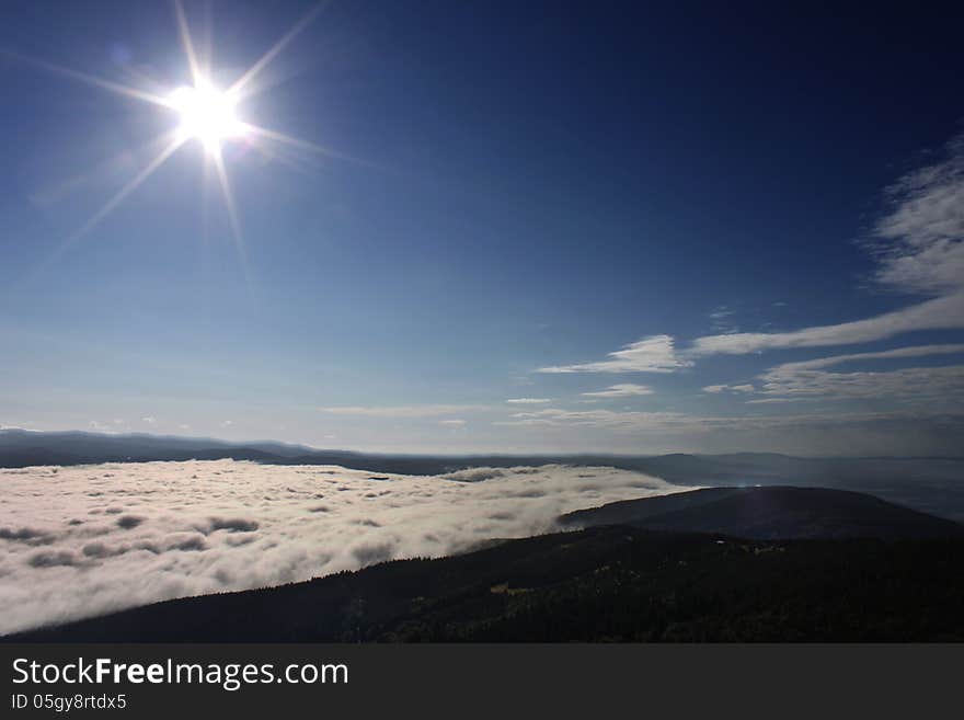 Morning inversion from Jested tower in Czech Republic.