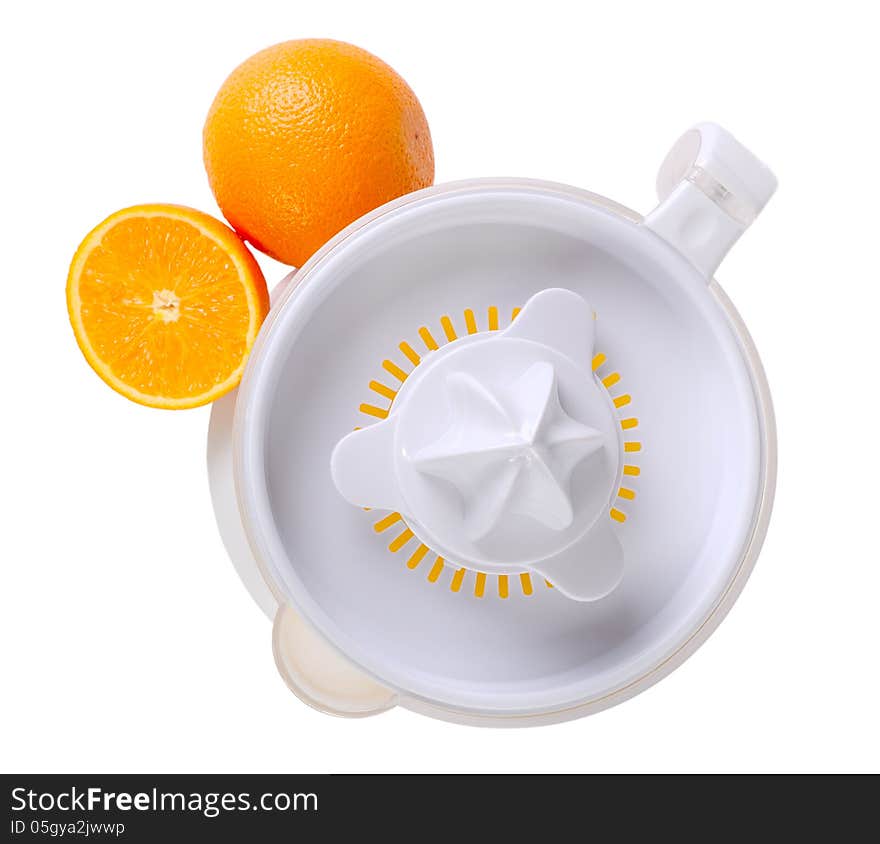 Fruit juicer and oranges