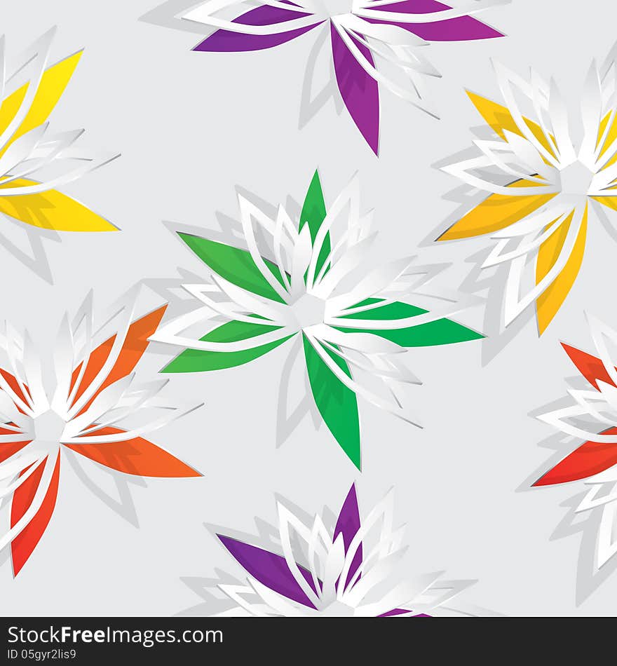 Flower cut out of paper. Vector illustration.