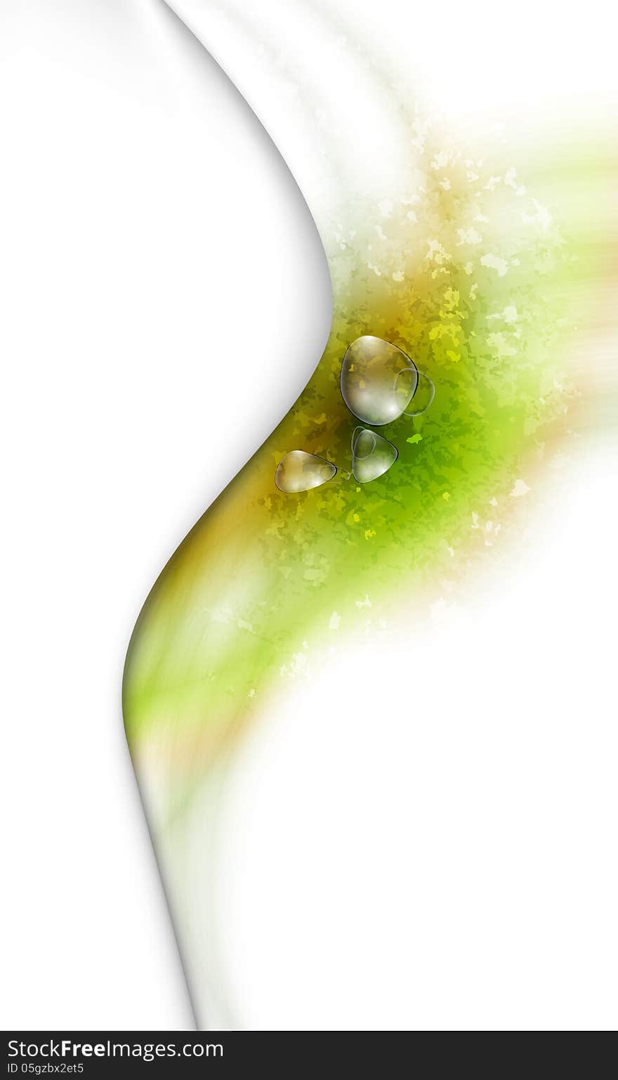 Green abstract background with drops